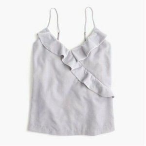 Jcrew Crushed Ruffle Velvet Tank Grey